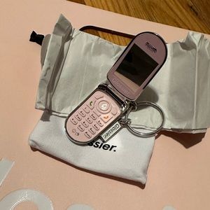 Glossier phone keychain
